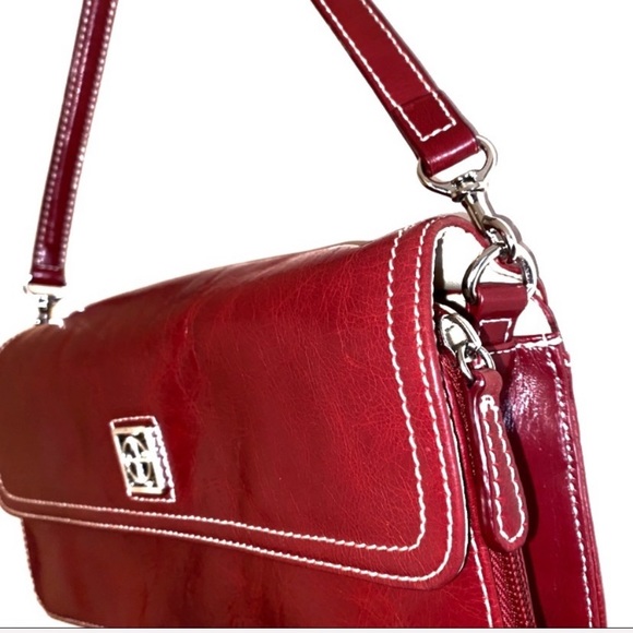 Giani Bernini red leather handbag with straps - Picture 3 of 5